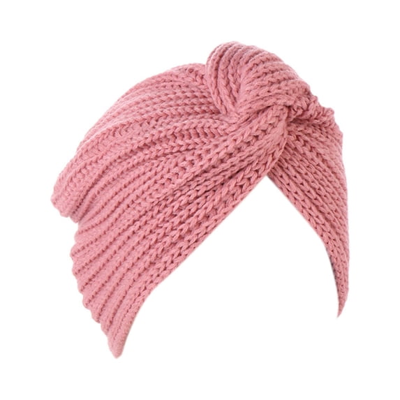 Turban Hat Solid Color Bohemian Elastic Comfortable Acrylic Fiber Women Knitted Indian Head Wrap for Outdoor