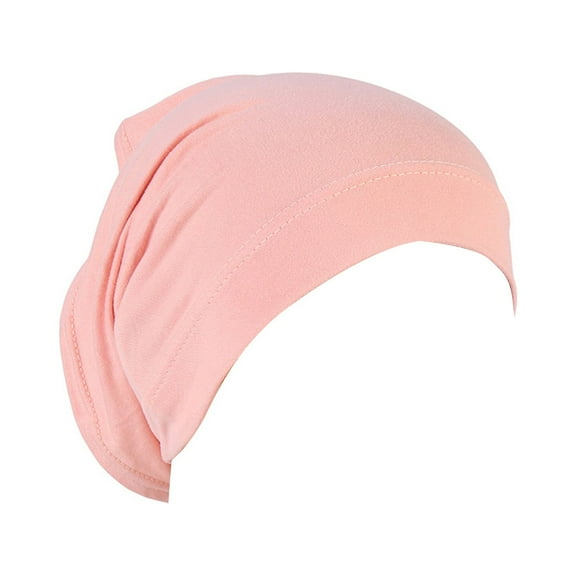 Turban Hat Solid Color Stretchy Lady Smooth Breathable Under Scarf for Daily Wear