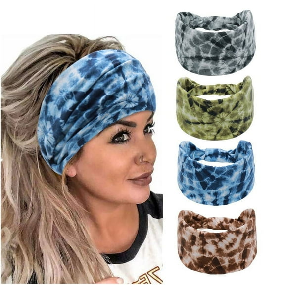 Turban Headbands for Women Boho Wide Women's Hair Non Slip Twist Head Bands Headwraps Short Stretchy Thick Fashion Accessories