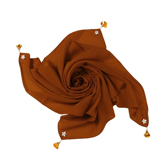 Turban Headwear CQXIDFH Women Solid Turban Cap, Fashion Hijab Underscarf, Lightweight Chiffon Square Head Scarf, Soft Neck Bandana, Casual Daily Headwear Accessories for Daily Use (Brown, One Size)