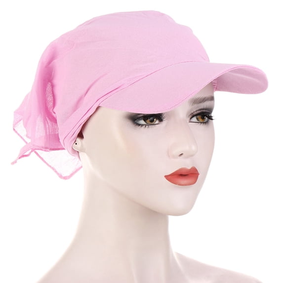 Turban Headwear VLOOCKLW With Sun Visor Brim Hat Scarf with Visor Cap for Women One Piece Design