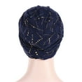 thumbnail image 1 of Turban Lace Bonnet Hijab Cap Women Frontal Baseball Hat, Navy, 1 of 2