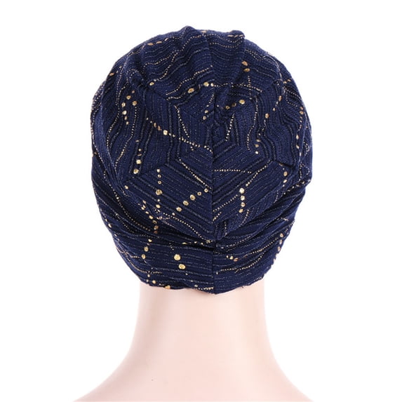 Turban Lace Bonnet Hijab Cap Women Frontal Baseball Hat, Navy