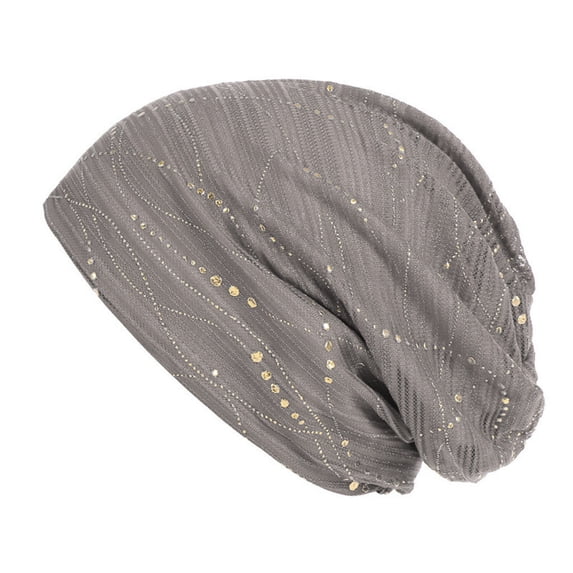 Turban Lace Bonnet Hijab Cap Women Frontal Baseball Hat, grey