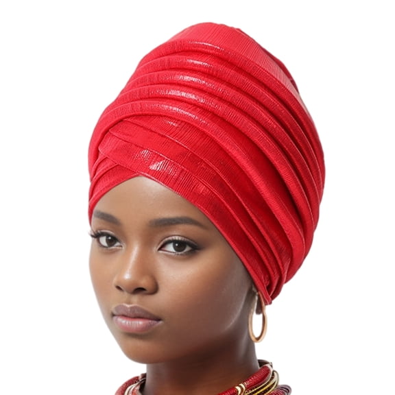 Turban Lifter Volumn Hat Ethnic African Headwrap Multilayered Head Scarf Bonnet
