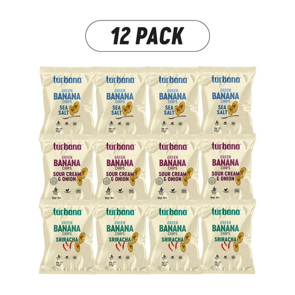 Turbana Green Banana Chips variety pack - PACK of 12 - 2.5 oz