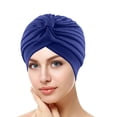 thumbnail image 1 of Turbans for Women, Yigetop Womens Large Elastic Solid Comfort Flat Hat Monochrome Fashion Headband Hat Womens Hat Head Wraps for Women Blue1 One Size, 1 of 2