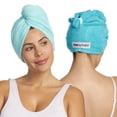 thumbnail image 1 of Turbie Twist 2 Pack Microfiber Hair Towel - Dark Aqua, Light Aqua, 1 of 7