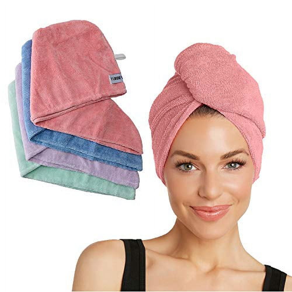 Turbie Twist 4 Pack Microfiber Hair Towel - Pink, Purple, Blue, Aqua - Walmart.com