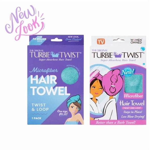 Turbie Twist Microfiber Hair Towel, Kids And Adults, Peacock Blue