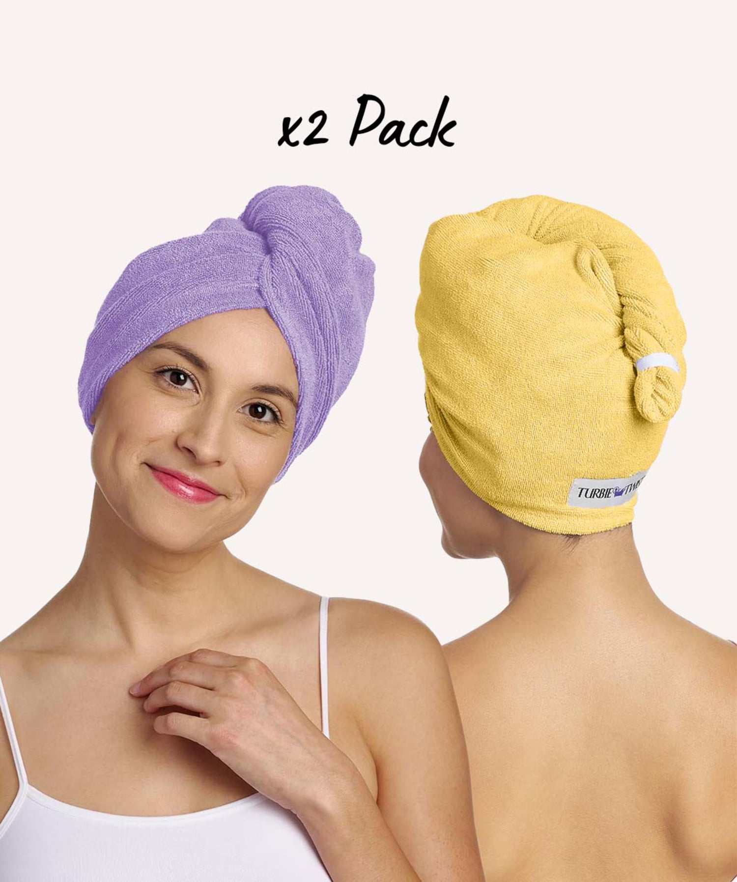 Turbie Twist Microfiber Hair Towel Wrap, 2 Pack, Quick Dry, Travel ...