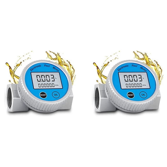 Turbine Flow Meter Waterproof Digital Fuel Flowmeter 2.37-26.41GPM