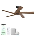 thumbnail image 1 of Turbine Indoor or Outdoor 54in 5-Blade Smart Ceiling Fan with Remote Control and Black Hardware with Walnut Blades Works With iOS or Android App, 1 of 10