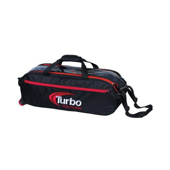 Turbo 3 Ball Pursuit Slim Triple Tote Bowling Bag- Black/Red