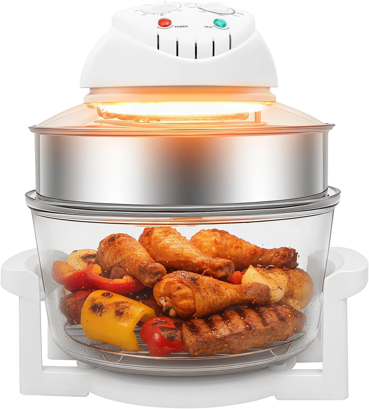 Turbo Air Fryer 18 QT Large Capacity, 1400W Convection Oven Countertop, Glass Airfryer Containers, Temperature Control Range 32℉-482℉/ 0 ℃ -250 ℃
