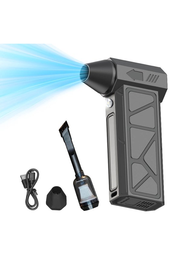 Turbo Blower with 4-Speed Adjustable Wind and LED Light, Cordless Snow Car Dust Cleaner for Keyboard Sofa Interior with 70-Min Runtime and Digital Power Display