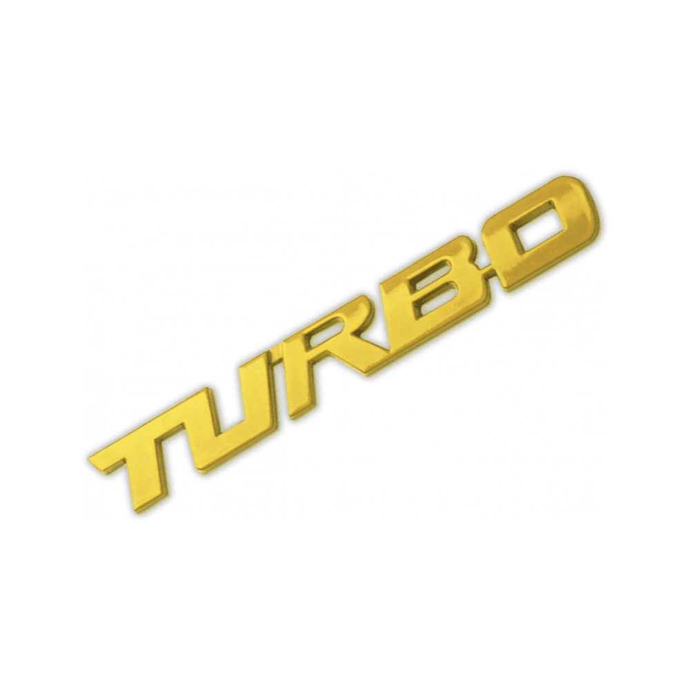 Turbo Car Emblem, 3D Letter Emblem Badge Sticker, 3D Metal Turbo