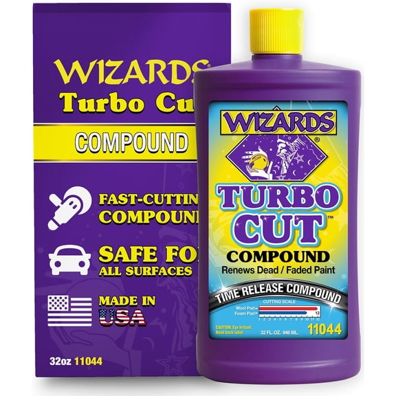Turbo Cut Buffing Compound for Car Scratch Repair - 32 fl oz - Removes 1200-1500 Scratches - Rubbing Compound for Cars & Boats - Paint Restorer for Vehicles