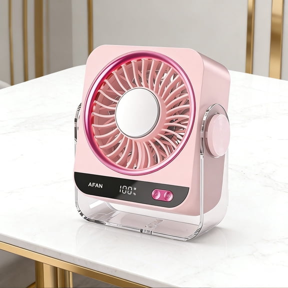 Turbo Desktop Cooling Fan Adjustable Tilt Personal Air Circulator with Digital Display USB-C Rechargeable Low Noise Table Fan for Summer Office Bedroom Dorm Travel