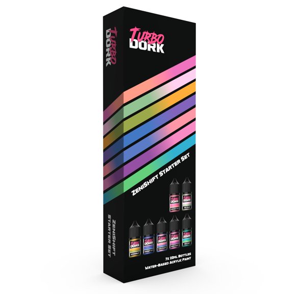 Turbo Dork ZeniShifts Acrylic Paints Starter Set - Water-based Non-Toxic Metallic Color Shifting Paints