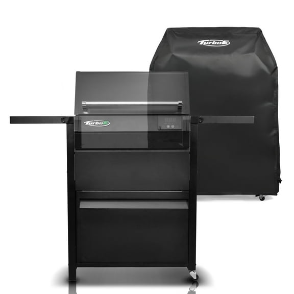 Turbo E Exclusive Grill Cart w/ Cover: Foldable Side Shelf, Ample Storage, 360 Wheels