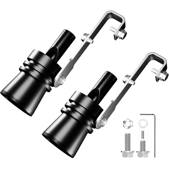 Turbo Exhaust Whistle,Exhaust Sound Enhancer,Turbo Sound Whistle Exhaust Muffler,Turbo Whistle For Car,Exhaust Whistle(XL-2PCS) (Black)