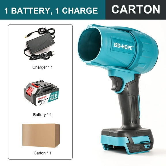 Turbo Fan Electric Blower, Lithium-ion High-Power Industrial Blower for Home and Workshop Use