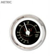 thumbnail image 1 of Turbo Gauge-Metric Pinstripe II Black White Modern Needles Chrome Trim Rings Style Kit DIY Install, 1 of 1
