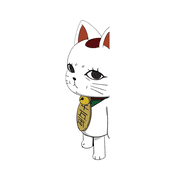 Turbo Granny Maneki Neko Peeker Sticker   Dandadan Standing Design with Peeking Style