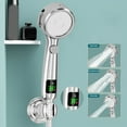 thumbnail image 1 of Turbo High-Pressure Shower Head with 4 Spray Modes & Digital Temp Display - ABS, Water-Saving Pause Function, Universal Fit for Low Pressure Bathrooms, Elderly/Kids (10.43 Inch), 1 of 8