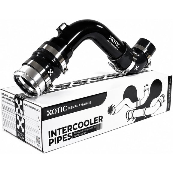 Turbo Intercooler Outlet Cold Side Charge Pipe (OEM Replacement) Compatible with Ford Power Stroke 2017-2026 6.7L, HC3Z-6F073-A/B, PC3Z-6F073-B | Xotic Performance | Non-CARB Compliant (Black)