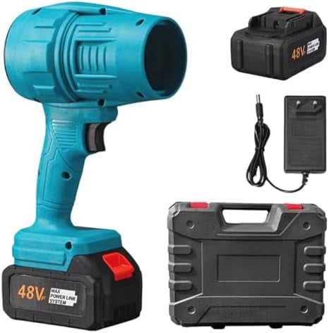 Turbo Jet Blower Met 2 Accu's, Draadloze Super Power Air Duster Draagbare Fan Voor Drogen Reinigen En Sneeuwruimen Black 1927227006