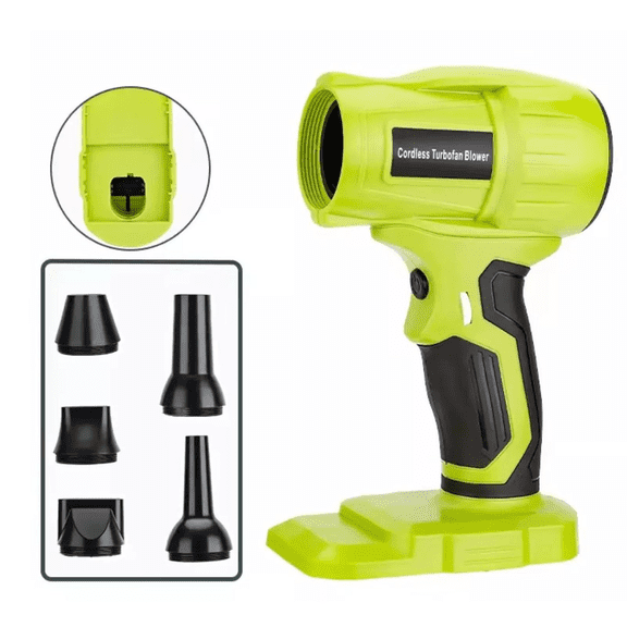 Turbo Jet Fan, 350W Leaf Blower Cordless for Ryobi 18V Battery 96000RPM Violent Turbo Jet Blower,mini Blower Use for car,Snow Blowing, Outdoors