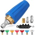 thumbnail image 1 of Turbo Nozzle Pressure Washer, 4000 PSI Rotating Power Washer Nozzles Max 5000 PSI with 1/4” and 3/8” Quick Connect, 7 Pressure Washer Accessories for Concrete, Brick, Driveway, Patio(4.0 GPM), 1 of 6