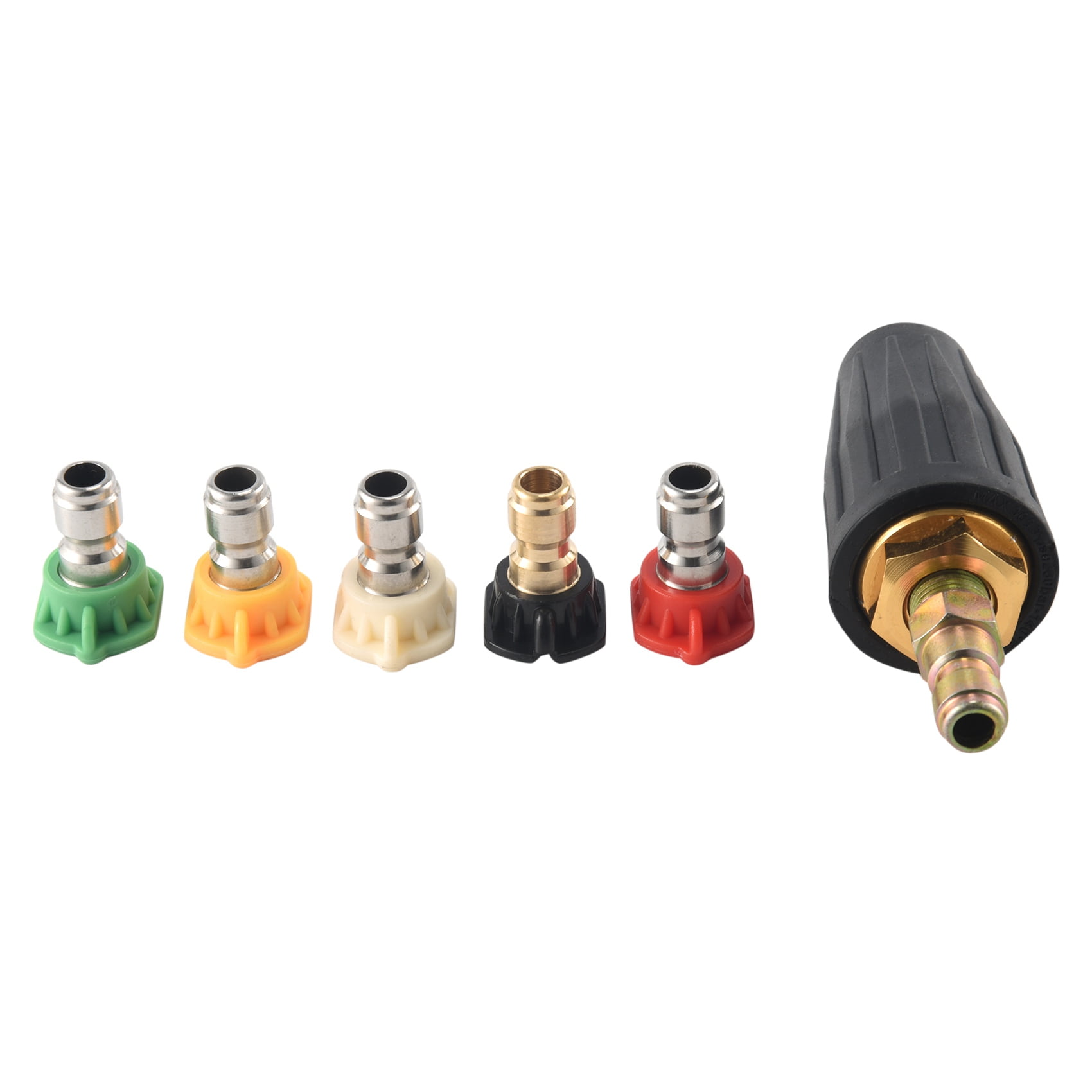 Turbo Nozzle for Pressure Washer, Rotating Nozzle and 5 Tips, 1/4 Inch