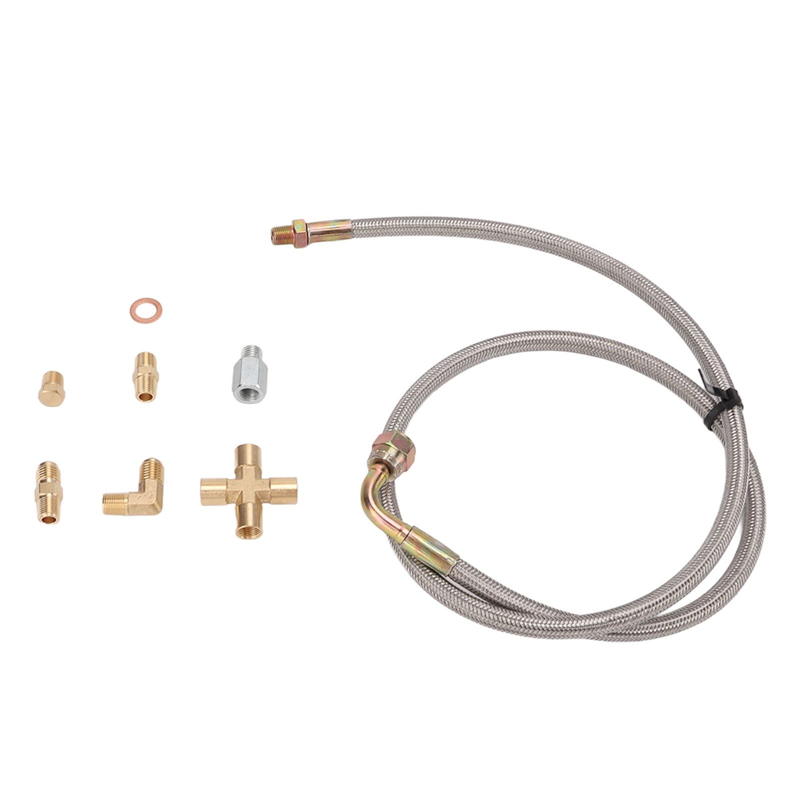 Turbo Oil Feed Line Kit 1/8PNT AN4 Fitting Oil Drain Line for T3 T4 ...