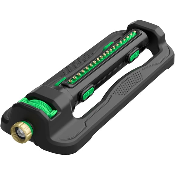 Turbo Oscillating Sprinkler, Large Yard Irrigation Sprinkler with 19 Durable Nozzles, Weighted Base, Adjustable Spray Width & Coverage, Lawn Sprinkler & Garden Sprinkler for Yard