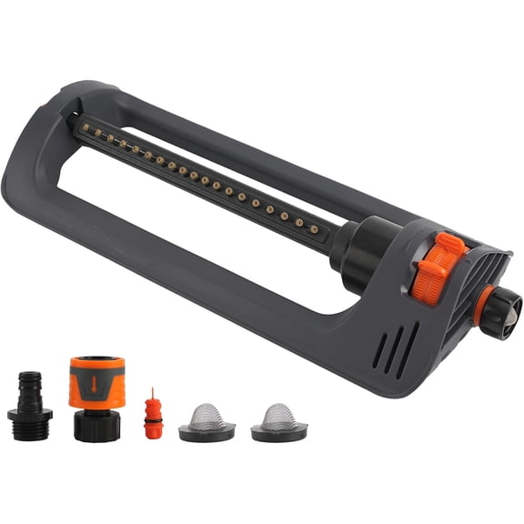Turbo Oscillating Water Sprinkler for Yard Covers up to 3,600 sq.ft,19 Nozzles Adjustable Range for Lawn, Garden, Quick Connect Bundle Included, Built-in Spray Jet Cleaning Needle