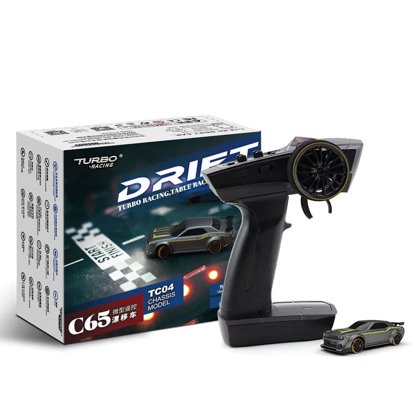 Turbo Racing 1:76 Scale RC Drift Car, Table Racing 2.4GHZ Remote ...