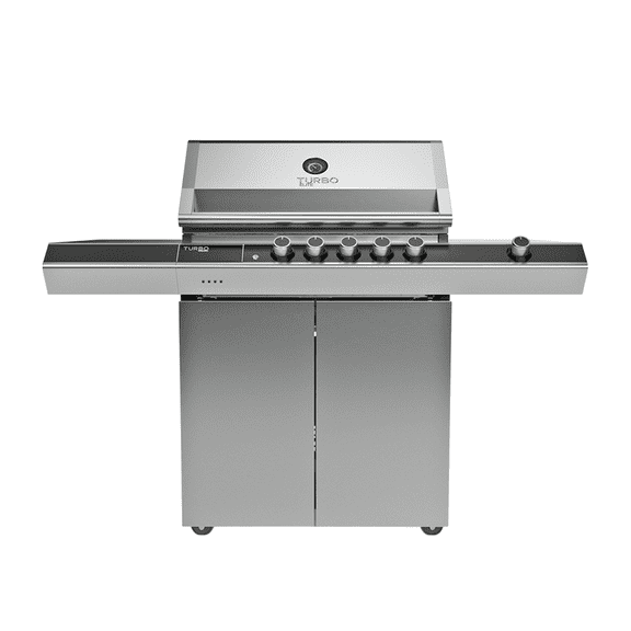 Turbo Series Gas Grill, Powerfull Brass Burner with Flame Failure Valves, 304 Grade Stainless Steel with inlaid Glass panel, Full set of Sharktooth Stainless Steel Cooking Grill