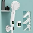 thumbnail image 1 of Turbo Shower Head with Water Filter, Pressurized Shower Nozzle for Home Bathing, 4 Spray Modes, Intelligent Digital Shower Head for Water Efficiency, 1 of 8