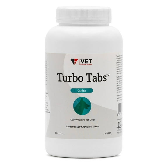 Turbo-Tabs Chewable Daily Vitamins for Dogs, 180ct