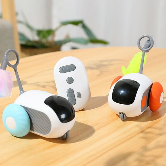 Turbo Tail 3.0, Teazys Cat Toy Turbo Tail, Smart Remote Control Electric Interactive Cats Toy, USB Rechargeable Turbo Tail Mouse Cat Toy with Feathers