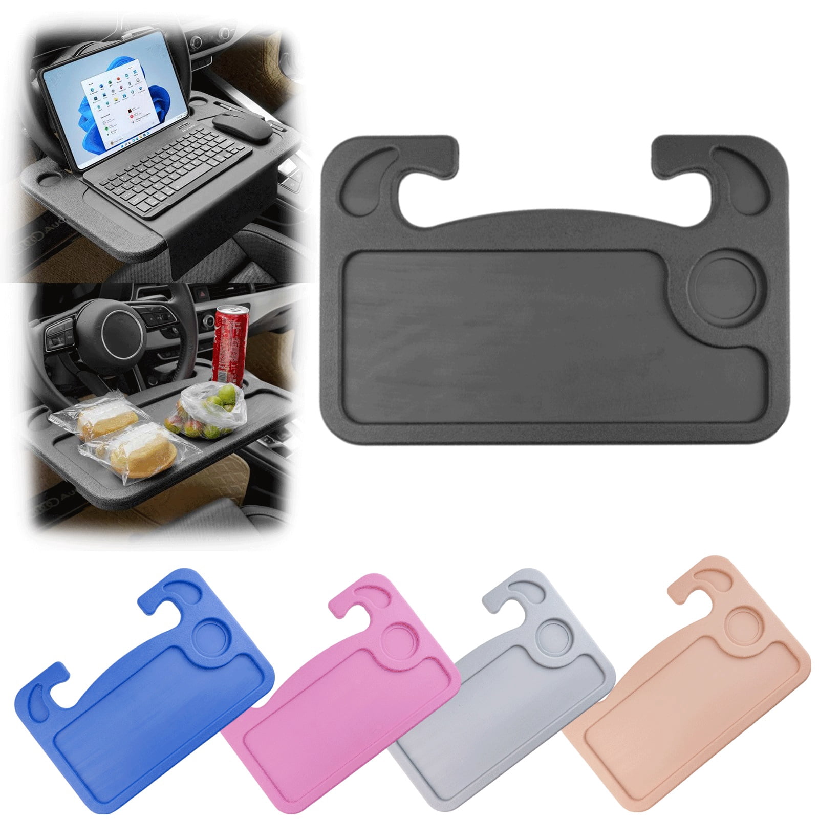 Turbo Track Tray, Turbotrack Tray, 2 in 1 Car Steering Wheel Tray,  Portable Travel Car Seat Tray, Food Tray for Car, Car Trays for Eating, Work