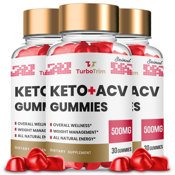 Turbo Trim Keto ACV Gummies, Maximum Potency Formula, Turbo Trim Gummies Advanced Supplement (3 pack)