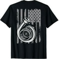 thumbnail image 1 of Turbo US Flag Tuner Car Guy Car Enthusiast Racing Drifting T-Shirt Men women T-shirt black, gift. Sizes: S, M,L, XL, 2XL, 3XL, 4XL, 1 of 4