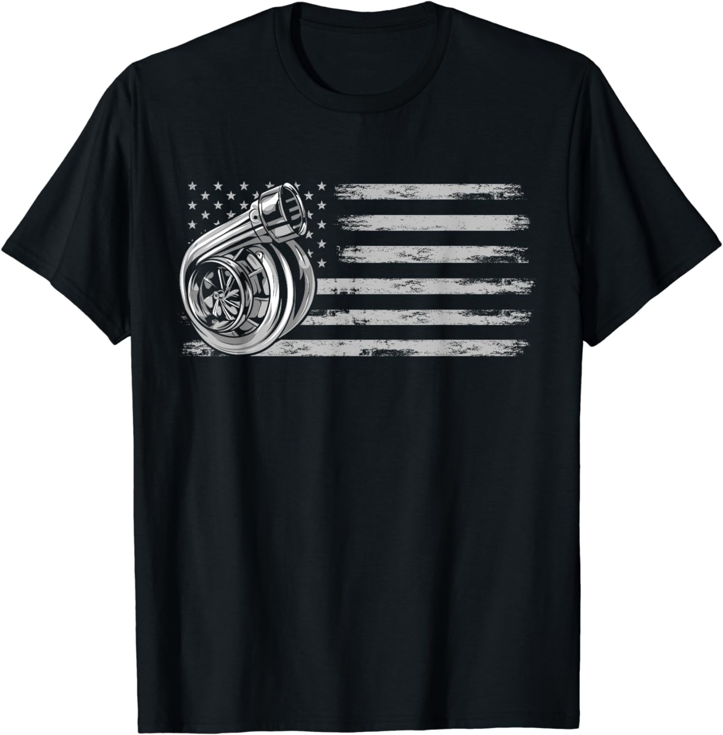 Turbo Racing Shirts Turbo US Flag Tuner Car Guy Car Enthusiast Racing Drifting T-Shirt ...