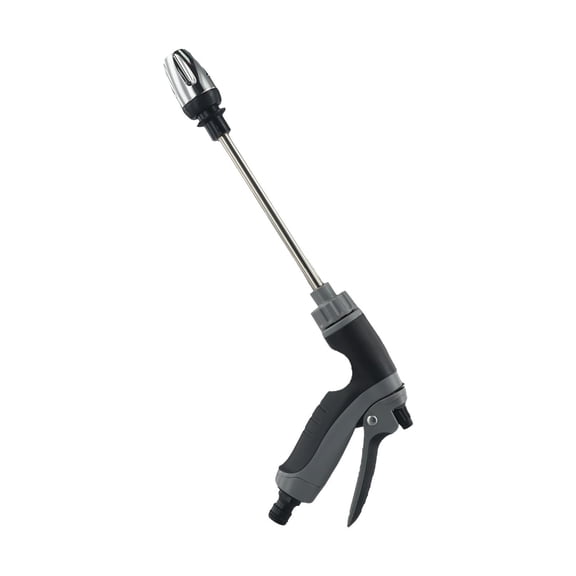 Turbo Washer for Garden Hose with Long Pole, High Pressure Nozzle for Car Wash and Garden Irrigation, 37 x 16 cm, Plastic and Alloy, Adjustable 360° Water Spray, Includes 3 Connectors(A)