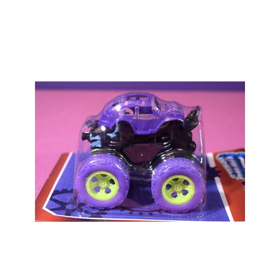 Turbo Wheels Monster Toys Truck 4 Pack 360 Rotating Stunt Cars,Double-Directions Inertia Pull Back Vehicle Set,Birthday Party Gift for Kids - PURPLE