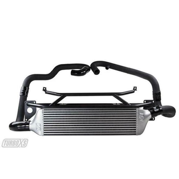 Turbo XS for Front Mount Intercooler Kit Wrinkle Black Pipes 2015+ Subaru STi.